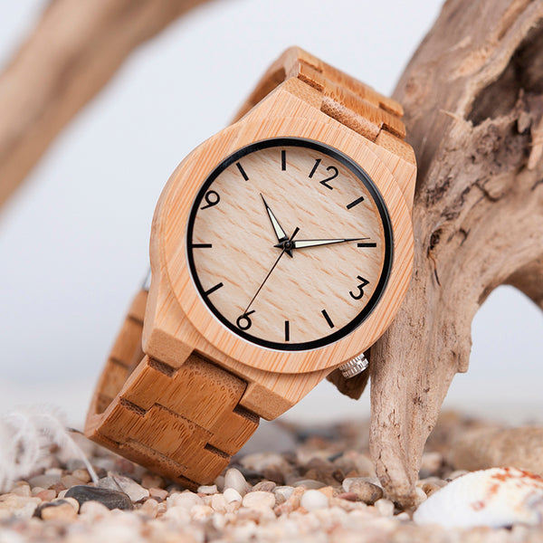 B1 Bamboo Watch with Luminous Hands