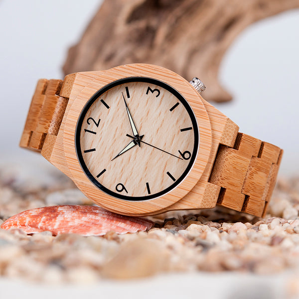 B1 Bamboo Watch with Luminous Hands